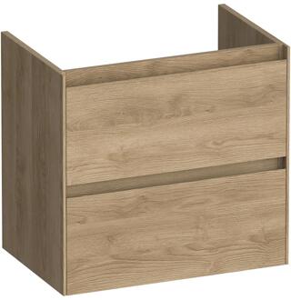 Brauer Inspire - Onderkast Ondiep - 60 cm - met 2 Softclose Lades Greeploos en 1 Sifon Uitsparing - Sunlit