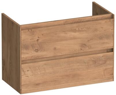 Brauer Inspire - Onderkast Ondiep - 80 cm - met 2 Softclose Lades Greeploos en 1 Sifon Uitsparing - Chateau
