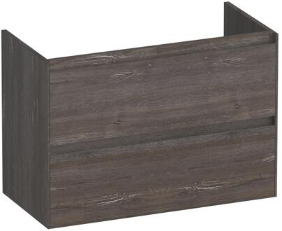 Brauer Inspire - Onderkast Ondiep - 80 cm - met 2 Softclose Lades Greeploos en 1 Sifon Uitsparing - Driftwood