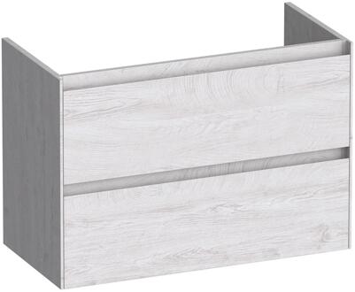 Brauer Inspire - Onderkast Ondiep - 80 cm - met 2 Softclose Lades Greeploos en 1 Sifon Uitsparing - Forest Seashell