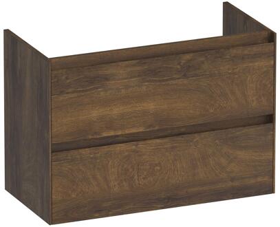 Brauer Inspire - Onderkast Ondiep - 80 cm - met 2 Softclose Lades Greeploos en 1 Sifon Uitsparing - Grove