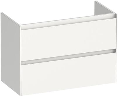 Brauer Inspire - Onderkast Ondiep - 80 cm - met 2 Softclose Lades Greeploos en 1 Sifon Uitsparing - Hoogglans Wit