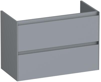 Brauer Inspire - Onderkast Ondiep - 80 cm - met 2 Softclose Lades Greeploos en 1 Sifon Uitsparing - Mat Grijs