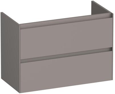 Brauer Inspire - Onderkast Ondiep - 80 cm - met 2 Softclose Lades Greeploos en 1 Sifon Uitsparing - Mat Taupe