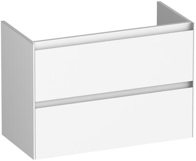 Brauer Inspire - Onderkast Ondiep - 80 cm - met 2 Softclose Lades Greeploos en 1 Sifon Uitsparing - Mat Wit