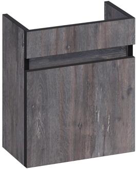 Brauer Joy Edge Fonteinkast - 40 cm - 1 Deur - Greeploos - Linksdraaiend - Driftwood