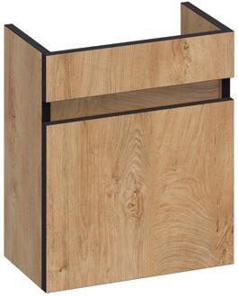 Brauer Joy Edge Fonteinkast - 40 cm - 1 Deur - Greeploos - Linksdraaiend - Forest Tan
