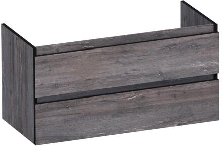 Brauer Joy Edge - Onderkast - 100 cm - met 2 Softclose Lades Greeploos en 1 Sifon Uitsparing - Driftwood