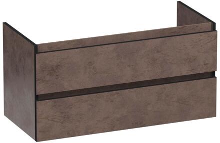 Brauer Joy Edge - Onderkast - 100 cm - met 2 Softclose Lades Greeploos en 1 Sifon Uitsparing - Erosion