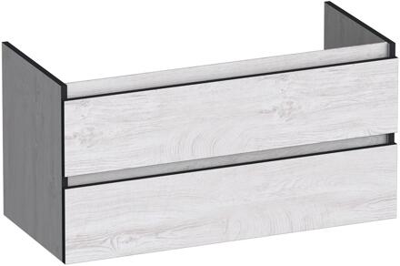 Brauer Joy Edge - Onderkast - 100 cm - met 2 Softclose Lades Greeploos en 1 Sifon Uitsparing - Forest Seashell