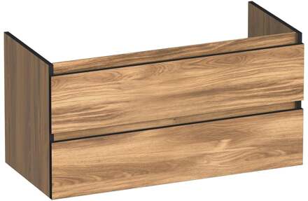 Brauer Joy Edge - Onderkast - 100 cm - met 2 Softclose Lades Greeploos en 1 Sifon Uitsparing - Honey