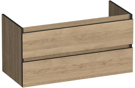 Brauer Joy Edge - Onderkast - 100 cm - met 2 Softclose Lades Greeploos en 1 Sifon Uitsparing - Sunlit