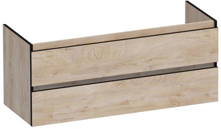 Brauer Joy Edge - Onderkast - 120 cm - met 2 Softclose Lades Greeploos en 1 Sifon Uitsparing - Forest Wheat