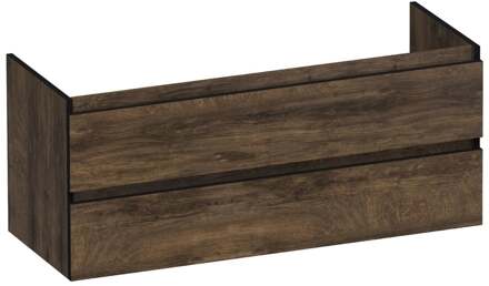 Brauer Joy Edge - Onderkast - 120 cm - met 2 Softclose Lades Greeploos en 1 Sifon Uitsparing - Grove