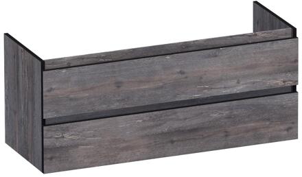 Brauer Joy Edge - Onderkast - 120 cm - met 2 Softclose Lades Greeploos en 2 Sifon Uitsparingen - Driftwood