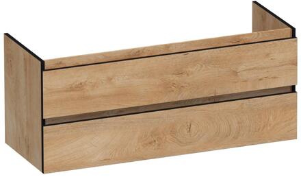 Brauer Joy Edge - Onderkast - 120 cm - met 2 Softclose Lades Greeploos en 2 Sifon Uitsparingen - Forest Tan