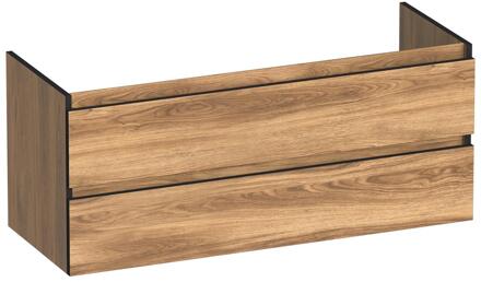 Brauer Joy Edge - Onderkast - 120 cm - met 2 Softclose Lades Greeploos en 2 Sifon Uitsparingen - Honey