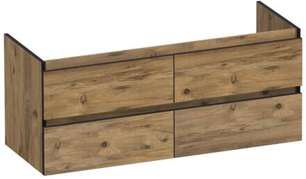 Brauer Joy Edge - Onderkast - 120 cm - met 4 Softclose Lades Greeploos en 2 Sifon Uitsparingen - Chateau