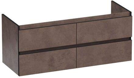 Brauer Joy Edge - Onderkast - 120 cm - met 4 Softclose Lades Greeploos en 2 Sifon Uitsparingen - Erosion