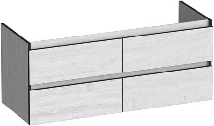 Brauer Joy Edge - Onderkast - 120 cm - met 4 Softclose Lades Greeploos en 2 Sifon Uitsparingen - Forest Seashell