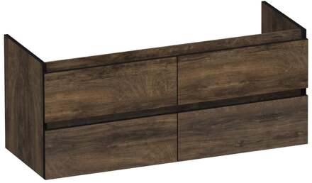 Brauer Joy Edge - Onderkast - 120 cm - met 4 Softclose Lades Greeploos en 2 Sifon Uitsparingen - Grove