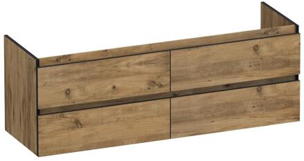 Brauer Joy Edge - Onderkast - 140 cm - met 4 Softclose Lades Greeploos en 2 Sifon Uitsparingen - Chateau