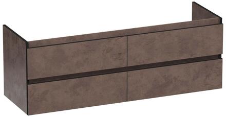 Brauer Joy Edge - Onderkast - 140 cm - met 4 Softclose Lades Greeploos en 2 Sifon Uitsparingen - Erosion