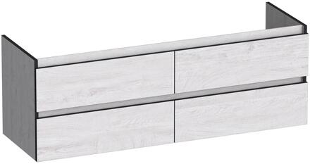 Brauer Joy Edge - Onderkast - 140 cm - met 4 Softclose Lades Greeploos en 2 Sifon Uitsparingen - Forest Seashell