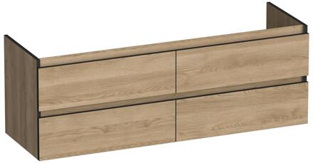 Brauer Joy Edge - Onderkast - 140 cm - met 4 Softclose Lades Greeploos en 2 Sifon Uitsparingen - Sunlit