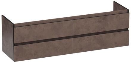 Brauer Joy Edge - Onderkast - 160 cm - met 4 Softclose Lades Greeploos en 2 Sifon Uitsparingen - Erosion