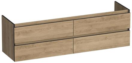 Brauer Joy Edge - Onderkast - 160 cm - met 4 Softclose Lades Greeploos en 2 Sifon Uitsparingen - Sunlit
