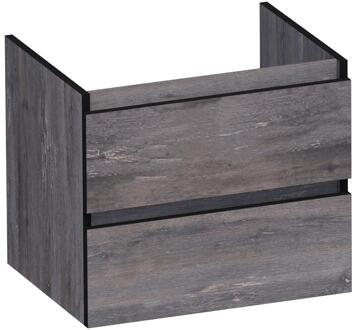 Brauer Joy Edge Onderkast 60 cm - met 2 Softclose Lades Greeploos en 1 Sifon Uitsparing - Driftwood
