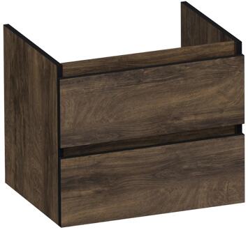 Brauer Joy Edge Onderkast 60 cm - met 2 Softclose Lades Greeploos en 1 Sifon Uitsparing - Grove