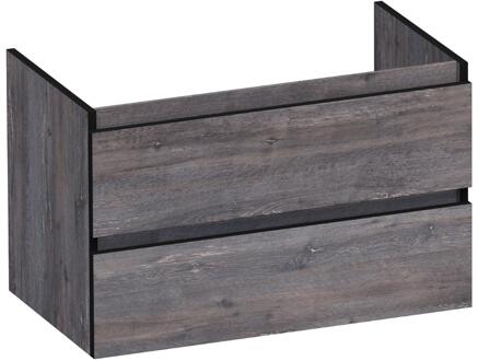 Brauer Joy Edge Onderkast 80 cm - met 2 Softclose Lades Greeploos en 1 Sifon Uitsparing - Driftwood