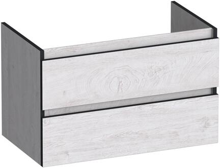 Brauer Joy Edge Onderkast 80 cm - met 2 Softclose Lades Greeploos en 1 Sifon Uitsparing - Forest Seashell