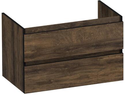 Brauer Joy Edge Onderkast 80 cm - met 2 Softclose Lades Greeploos en 1 Sifon Uitsparing - Grove