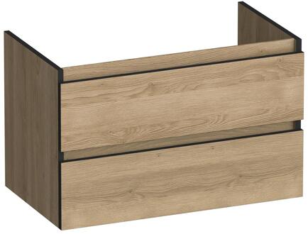 Brauer Joy Edge Onderkast 80 cm - met 2 Softclose Lades Greeploos en 1 Sifon Uitsparing - Sunlit