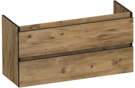 Brauer Joy Edge - Onderkast Ondiep - 100 cm - met 2 Softclose Lades Greeploos en 1 Sifon Uitsparing - Chateau