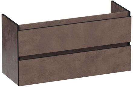 Brauer Joy Edge - Onderkast Ondiep - 100 cm - met 2 Softclose Lades Greeploos en 1 Sifon Uitsparing - Erosion