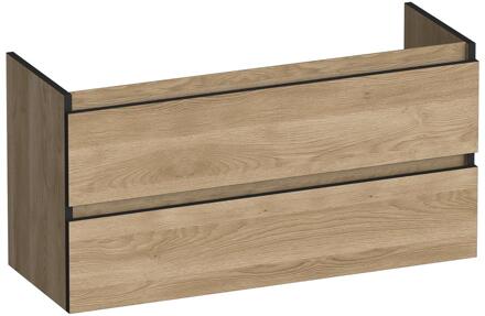 Brauer Joy Edge - Onderkast Ondiep - 100 cm - met 2 Softclose Lades Greeploos en 1 Sifon Uitsparing - Sunlit