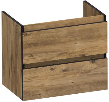 Brauer Joy Edge - Onderkast Ondiep - 60 cm - met 2 Softclose Lades Greeploos en 1 Sifon Uitsparing - Chateau