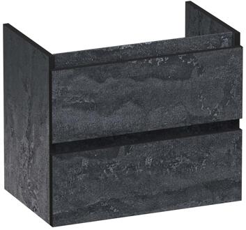 Brauer Joy Edge - Onderkast Ondiep - 60 cm - met 2 Softclose Lades Greeploos en 1 Sifon Uitsparing - Damascus