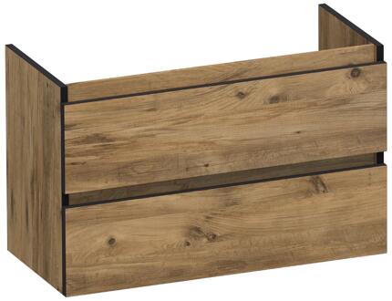 Brauer Joy Edge - Onderkast Ondiep - 80 cm - met 2 Softclose Lades Greeploos en 1 Sifon Uitsparing - Chateau