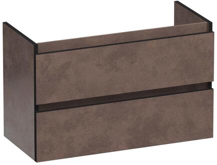 Brauer Joy Edge - Onderkast Ondiep - 80 cm - met 2 Softclose Lades Greeploos en 1 Sifon Uitsparing - Erosion