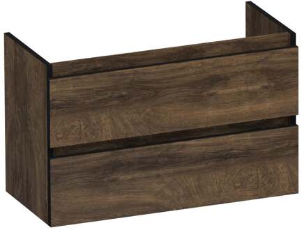 Brauer Joy Edge - Onderkast Ondiep - 80 cm - met 2 Softclose Lades Greeploos en 1 Sifon Uitsparing - Grove