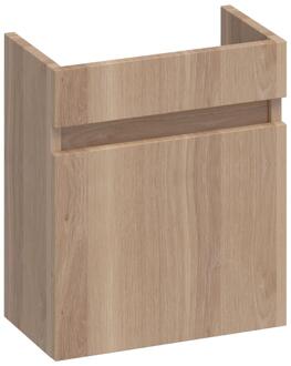 Brauer Joy Fonteinkast - 40 cm - met 1 Deur Greeploos Linksdraaiend - Lamellen Eiken Naturel