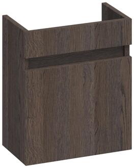 Brauer Joy Fonteinkast - 40 cm - met 1 Deur Greeploos Rechtsdraaiend - Lamellen Eiken Zwart