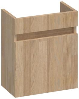 Brauer Joy Fonteinkast - 40 cm - met 1 Deur Greeploos Rechtsdraaiend - Vingerlas Eiken Grijs