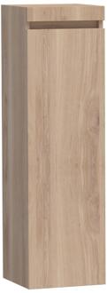 Brauer Joy - Hoge Kast - 120 cm - 1 Deur - Greeploos - Rechtsdraaiend - Lamellen Eiken Naturel