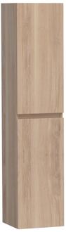 Brauer Joy - Hoge Kast - 160 cm - 2 Deuren - Greeploos - Links of Rechtsdraaiend - Lamellen Eiken Naturel